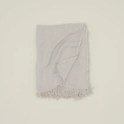 Simple Linen Throw - Light Grey