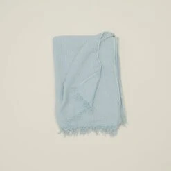 Simple Linen Throw - Sky