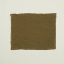 Essential Cotton Placemats, Set Of 4 - Olive