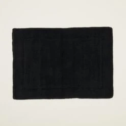 Simple Terry Bath Mat - Black