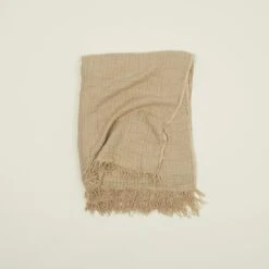 Simple Linen Throw - Flax