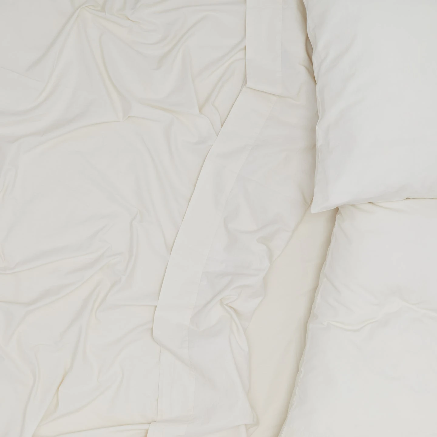 Essential Percale Pillowcases, Set Of 2 - Ivory 4 Essential Percale Pillowcases, Set Of 2 - Ivory - Image 4