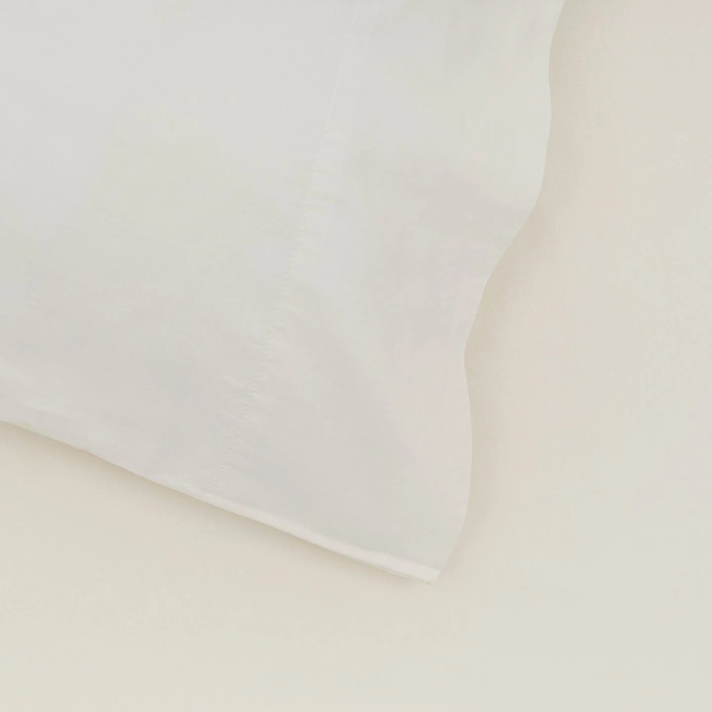 Essential Percale Pillowcases, Set Of 2 - Ivory 2 Essential Percale Pillowcases, Set Of 2 - Ivory - Image 2