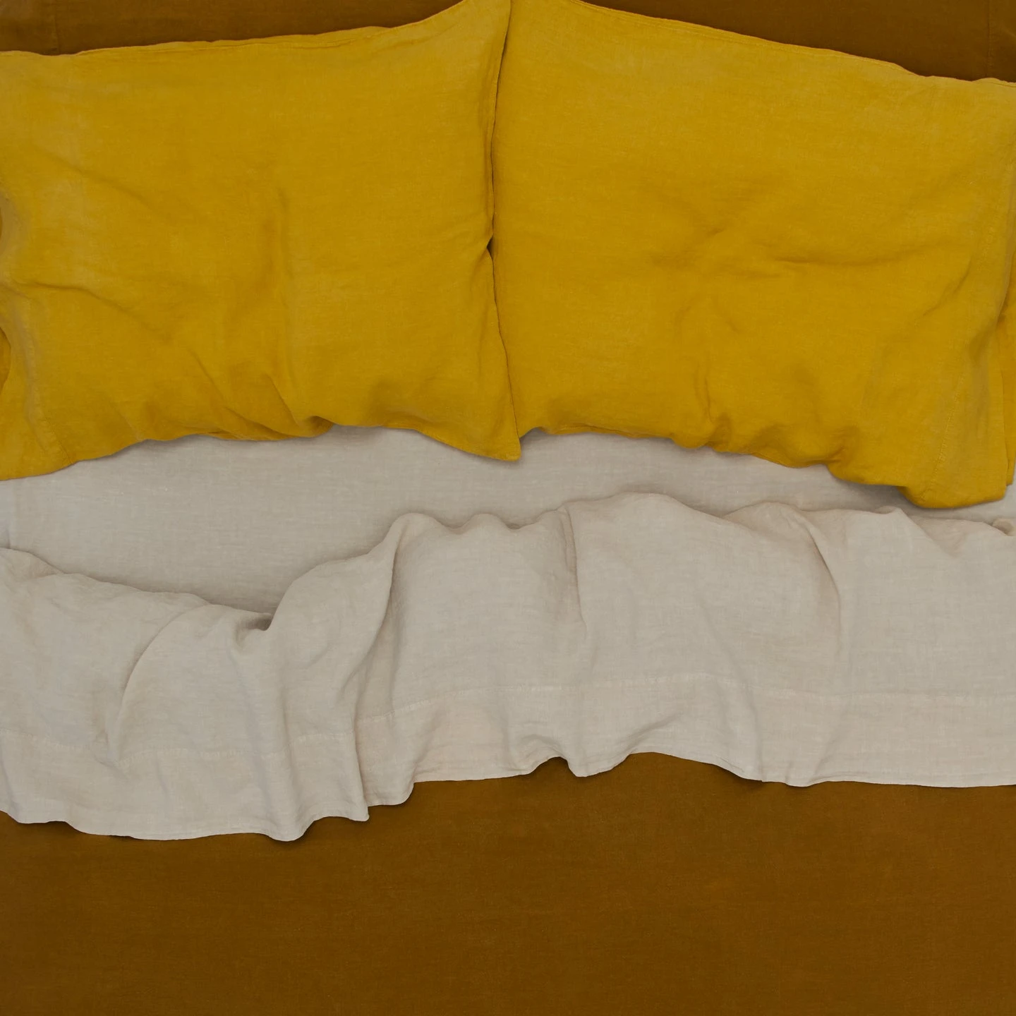 Simple Linen Duvet - Mustard 4 Simple Linen Duvet - Mustard - Image 4