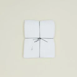 Simple Waffle Shower Curtain - White