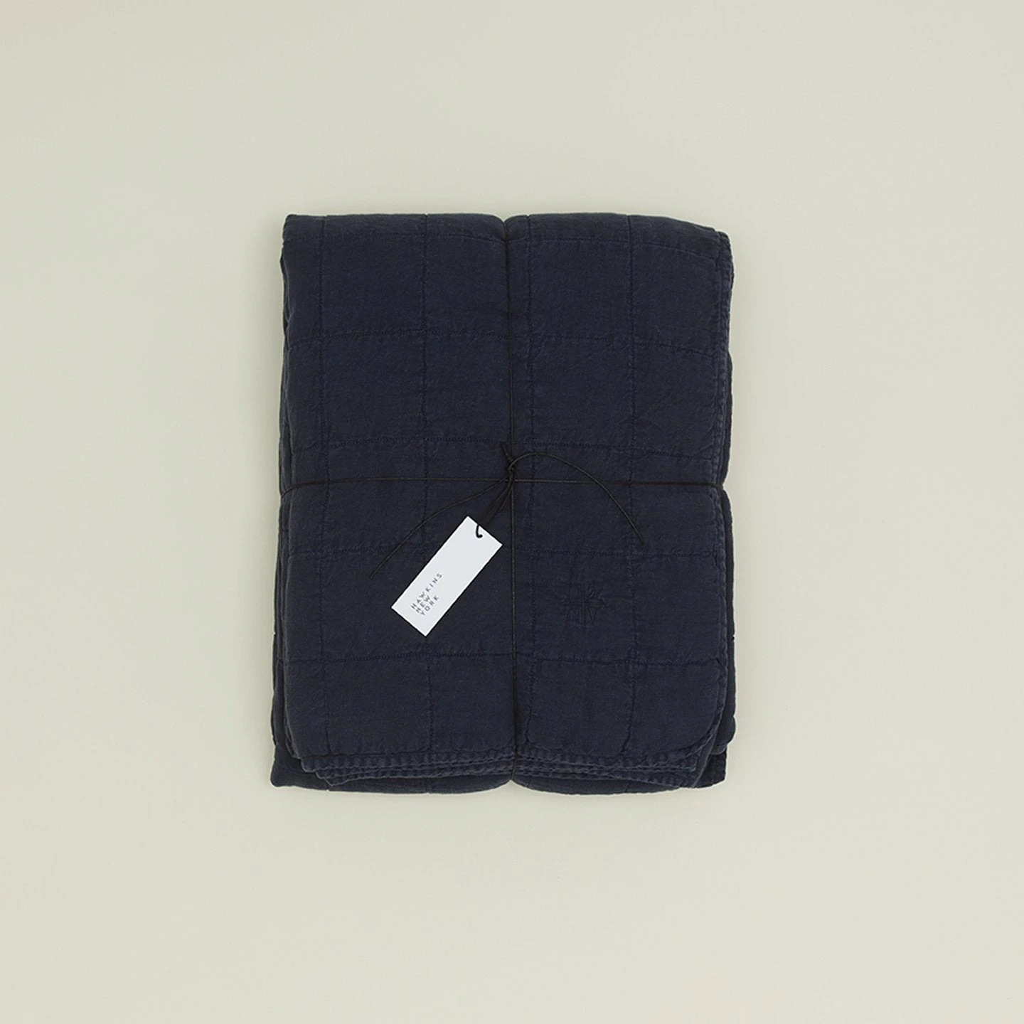 Simple Linen Quilt - Navy 1 Simple Linen Quilt - Navy