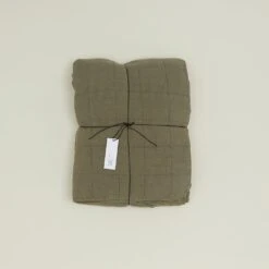 Simple Linen Quilt - Olive
