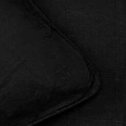 Simple Linen Quilted Shams, Set Of 2 - Black -Home Furnishing Store BLACK QUILTED SHAM DETAIL