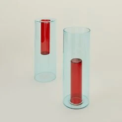 Reversible Glass Vase - Red/Blue -Home Furnishing Store BLD.100.30.002.580 c