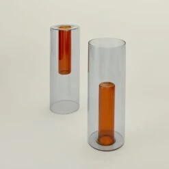 Reversible Glass Vase - Orange/Grey -Home Furnishing Store BLD.100.30.002.910 c