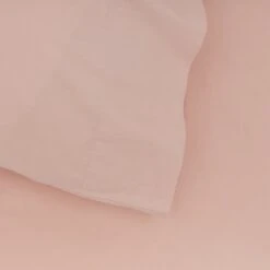 Essential Percale Sheet Set - Blush -Home Furnishing Store BLUSH PILLOWCASE DETAIL