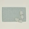 Roman Check Bath Mat - Sage