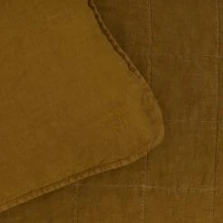 Simple Linen Quilted Shams, Set Of 2 - Bronze -Home Furnishing Store BRONZE QUILTEDSHAM DETAIL 2