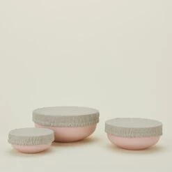 Linen Bowl Cover, Set Of 3 - Natural