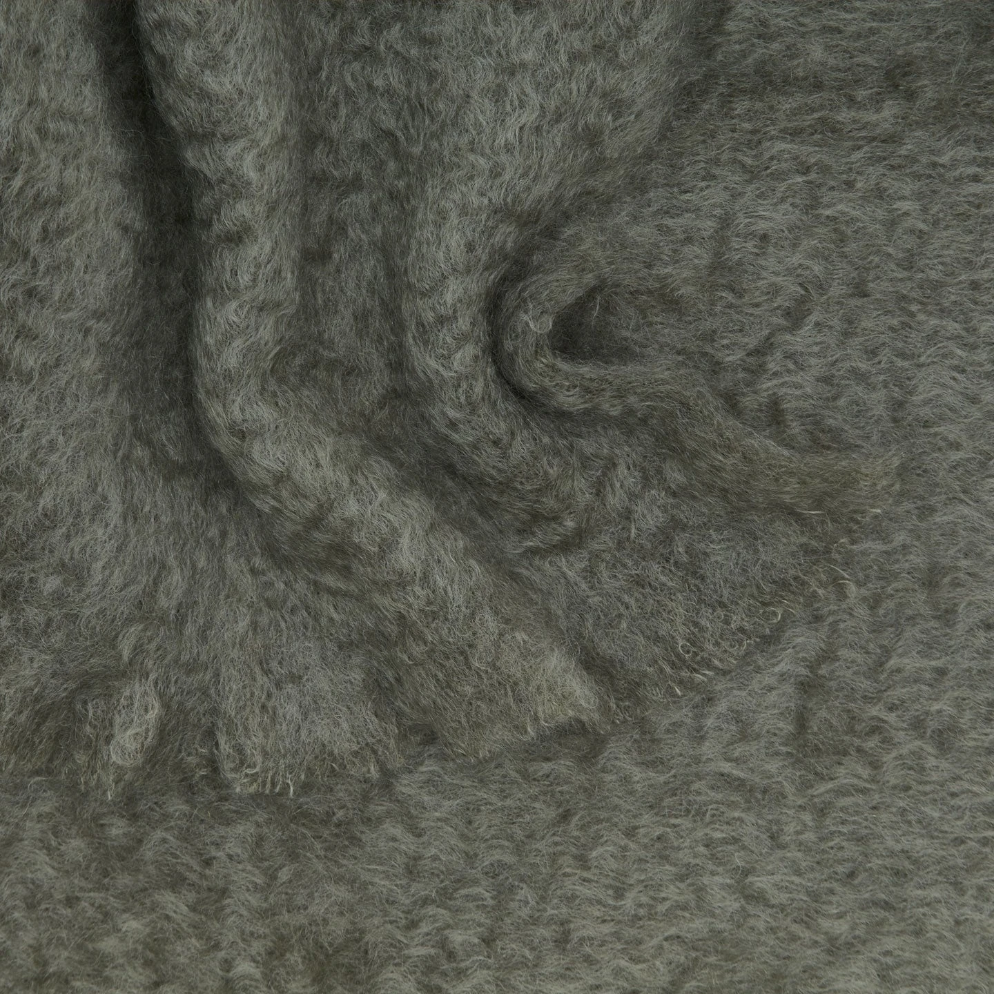 Solid Mohair Throw - Olive 3 Solid Mohair Throw - Olive - Image 3