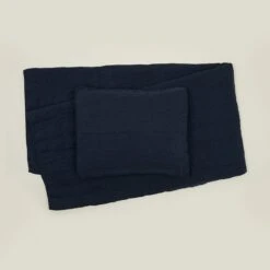 Simple Linen Quilt - Navy 5 Simple Linen Quilt - Navy -Home Furnishing Store HNY Quilts 05 RT