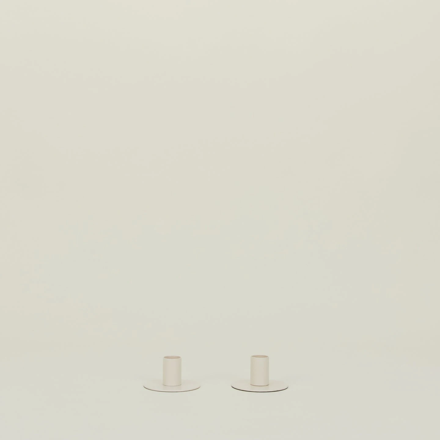 Essential Metal Candle Holders, Set Of 2 - Ivory 2 Essential Metal Candle Holders, Set Of 2 - Ivory - Image 2