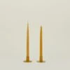 Essential Metal Candle Holders, Set Of 2 - Mustard