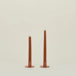 Essential Metal Candle Holders, Set Of 2 - Terracotta