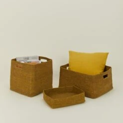 Essential Square Basket - Mustard -Home Furnishing Store HNY.100.50.02X.365 b4 RT 94cfe904 2507 4408 8bf4 5f2f23327094
