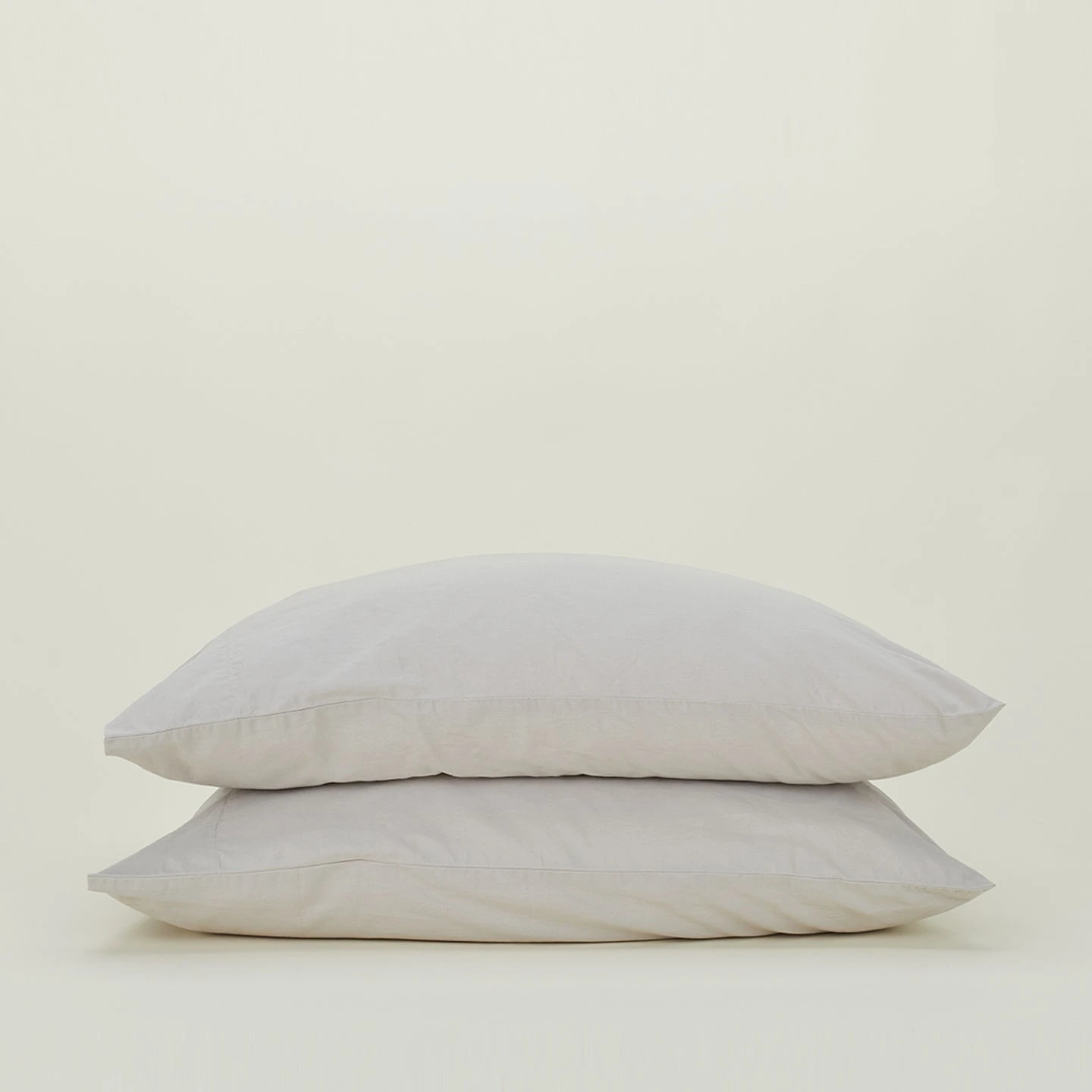 Essential Percale Pillowcases, Set Of 2 - Light Grey 1 Essential Percale Pillowcases, Set Of 2 - Light Grey