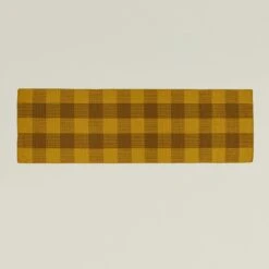 Simple Plaid Runner - Mustard/Bronze