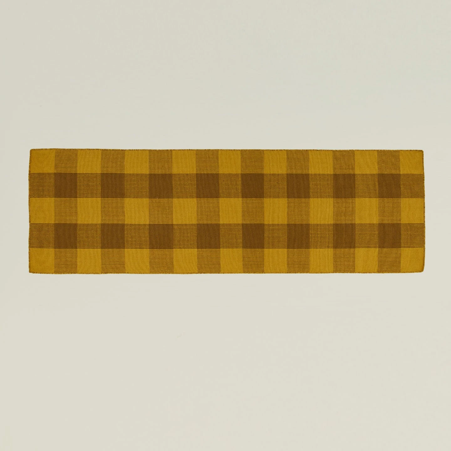 Simple Plaid Runner - Mustard/Bronze 1 Simple Plaid Runner - Mustard/Bronze