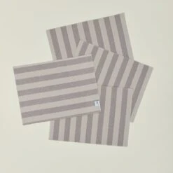 Essential Striped Placemat, Set Of 4 - Light Grey/Dark Grey -Home Furnishing Store HNY.500.50.070.050 c