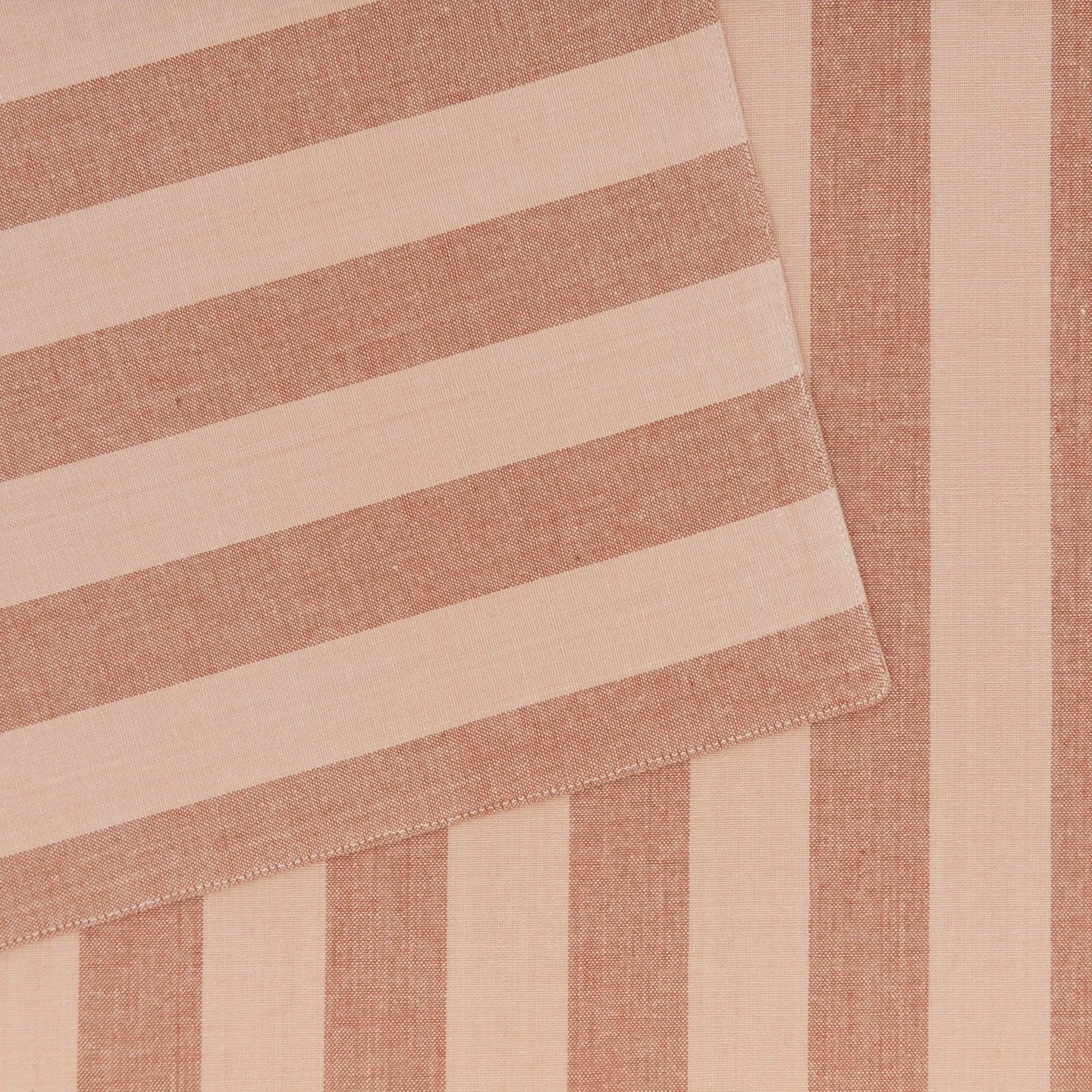 Essential Striped Placemat, Set Of 4 - Blush/Terracotta 3 Essential Striped Placemat, Set Of 4 - Blush/Terracotta - Image 3
