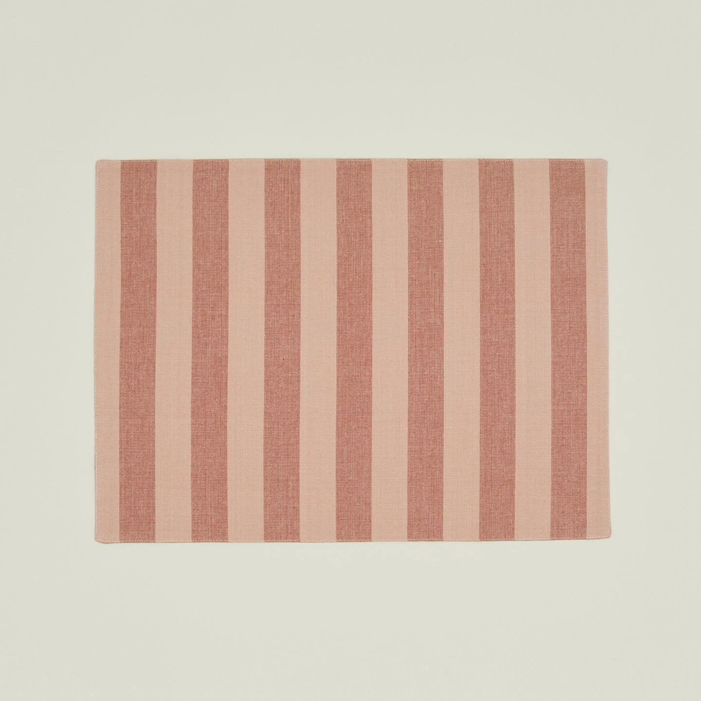 Essential Striped Placemat, Set Of 4 - Blush/Terracotta 1 Essential Striped Placemat, Set Of 4 - Blush/Terracotta