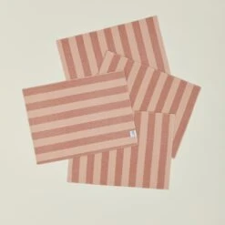 Essential Striped Placemat, Set Of 4 - Blush/Terracotta 8 Essential Striped Placemat, Set Of 4 - Blush/Terracotta -Home Furnishing Store HNY.500.50.070.095 c