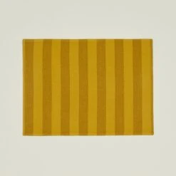 Essential Striped Placemat, Set Of 4 - Mustard/Bronze