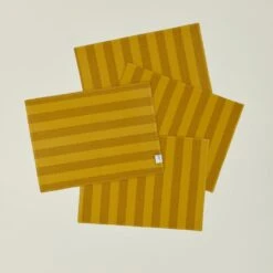 Essential Striped Placemat, Set Of 4 - Mustard/Bronze -Home Furnishing Store HNY.500.50.070.365 c