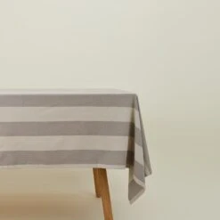 Essential Striped Tablecloth - Light Grey/Dark Grey