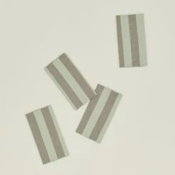 Essential Striped Dinner Napkin, Set Of 4 - Sage/Olive