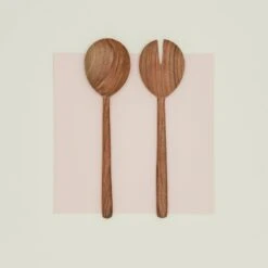 Hand Carved Walnut Serving Set