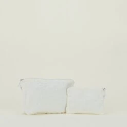 Simple Linen Zipper Pouch - Ivory