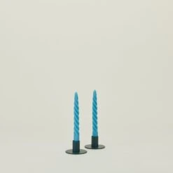Twisted Taper Candle, Set Of 2 - Peacock 7 Twisted Taper Candle, Set Of 2 - Peacock -Home Furnishing Store MMA.100.40.001.490 c