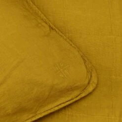 Simple Linen Quilted Shams, Set Of 2 - Mustard -Home Furnishing Store MUSTARD QUILTEDSHAM DETAIL2 RT