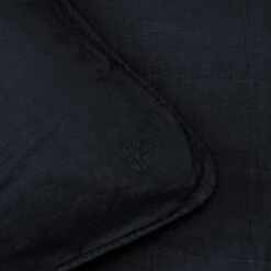 Simple Linen Quilted Shams, Set Of 2 - Navy -Home Furnishing Store NAVY QUILTEDSHAM DETAIL2