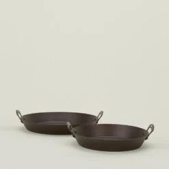 Spun Iron Two Handled Saute Pan