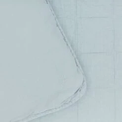 Simple Linen Quilted Shams, Set Of 2 - Sky -Home Furnishing Store SKY QUILTEDSHAM DETAIL 2