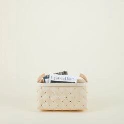 Birch + Leather Basket -Home Furnishing Store Verso basketmed prop