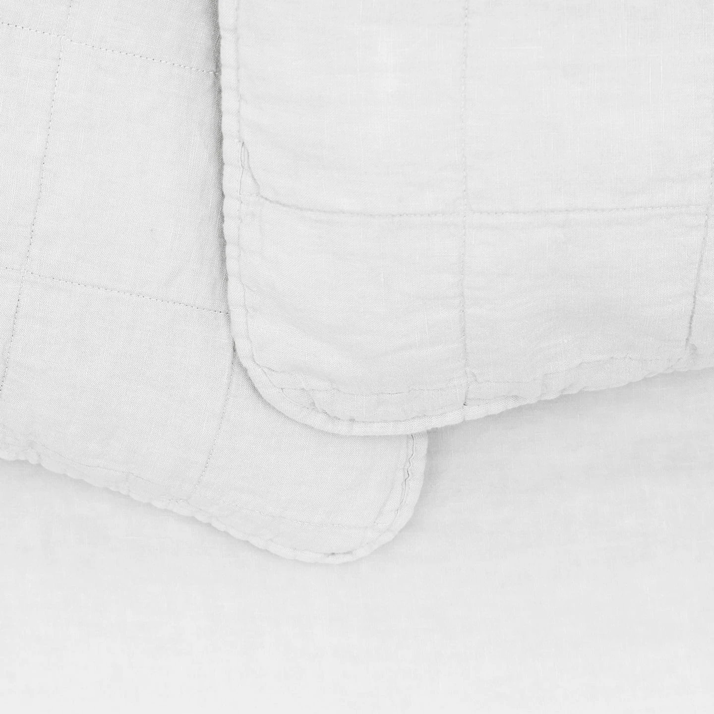 Simple Linen Quilted Shams, Set Of 2 - White 2 Simple Linen Quilted Shams, Set Of 2 - White - Image 2