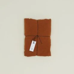 Simple Linen Fitted Sheet - Terracotta