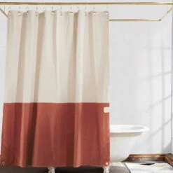 Orient Shower Curtain - Natural/Terracotta -Home Furnishing Store roomnattyterra