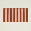 Simple Striped Terry Bath Mat - Blush/Terracotta