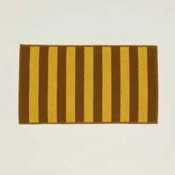 Simple Striped Terry Bath Mat - Mustard/Bronze