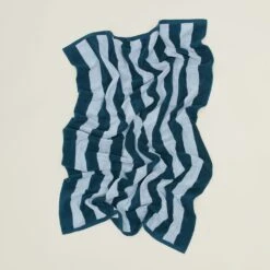 Simple Striped Terry Beach Towel - Sky/Peacock