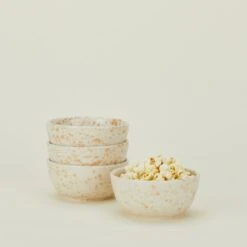 Splatterware Bowl, Set Of 4 - Latte